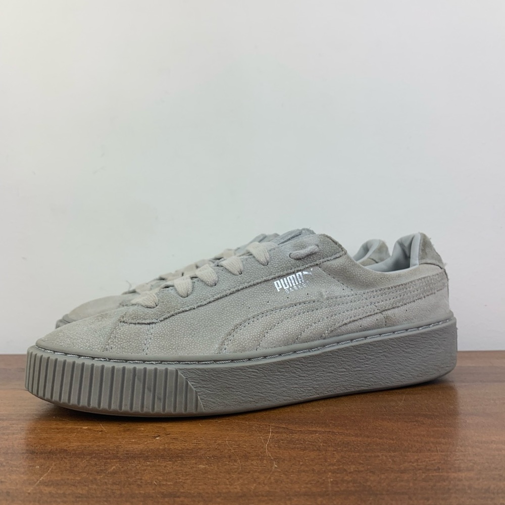 Puma Platform Shoes Gray Athletic Casual Sneaker 363313 01 Size Womens 9 Used